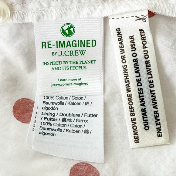 J. Crew White Puff Sleeve Wrap Dress Size S Pink Polka Dots Coquette Modest Cute - Picture 10 of 10